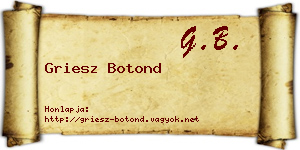 Griesz Botond névjegykártya
